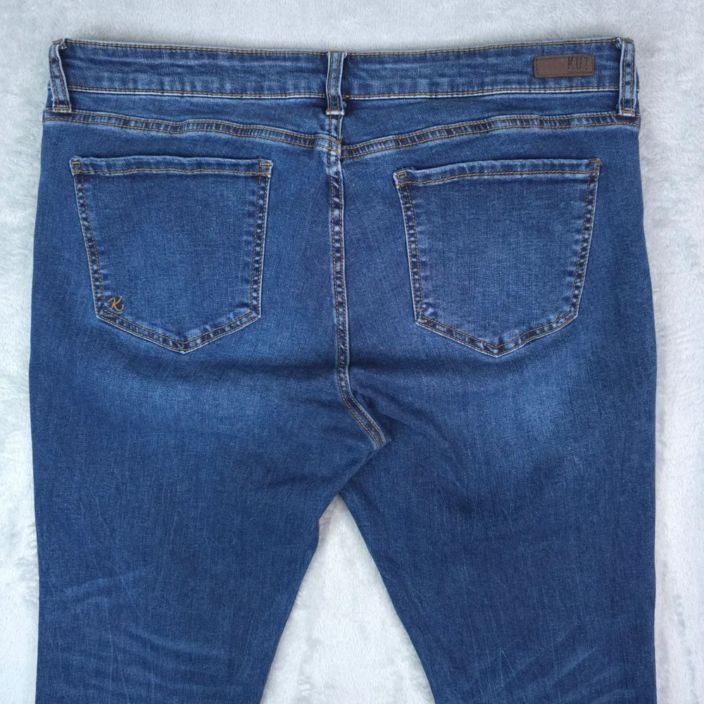 KUT from the Kloth‎ Jeans Womens 14 Blue Slouchy Boyfriend Dark Wash Whiskering